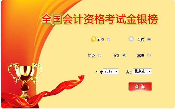 2019年北京中級會計職稱考試銀榜入口